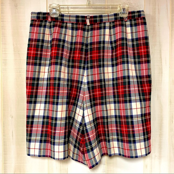 Vintage Pendleton Plaid Bermuda Shorts Sz 16 Tartan 100% Virgin Wool - Picture 2 of 5